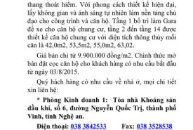 TCT PVNC2 THÔNG BÁO MỞ BÁN CHUNG CƯ